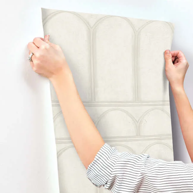 York Wallcoverings Arches wallpaper, color Beige & Pearl, SKU MN1831