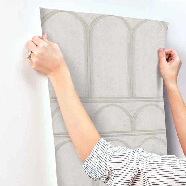 York Wallcoverings Arches wallpaper, color Grey & Pearl, SKU MN1832