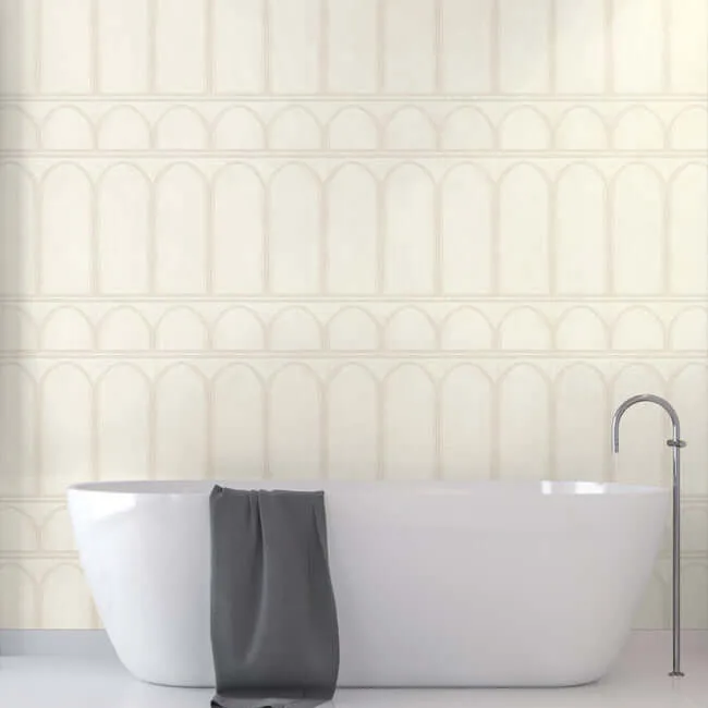 York Wallcoverings Arches wallpaper, color White & Pearl, SKU MN1830