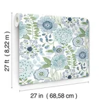 York Wallcoverings Artistic Bouquet - Alpine & Leaf Wallpaper | Buy Online York Wallcoverings Artistic Bouquet wallpaper, color Alpine & Leaf, SKU ZM2892
