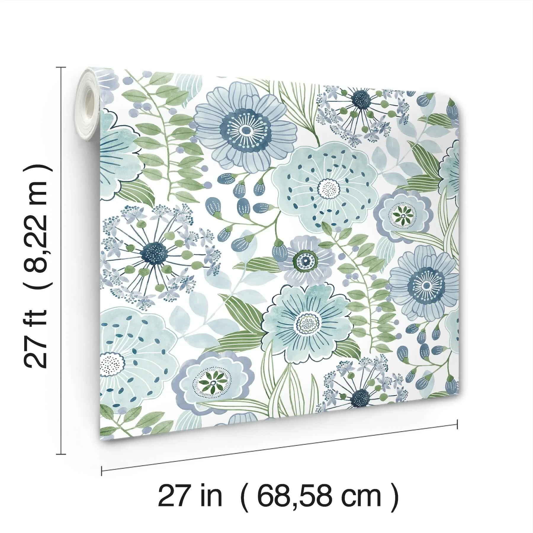 York Wallcoverings Artistic Bouquet - Alpine & Leaf Wallpaper | Buy Online York Wallcoverings Artistic Bouquet wallpaper, color Alpine & Leaf, SKU ZM2892