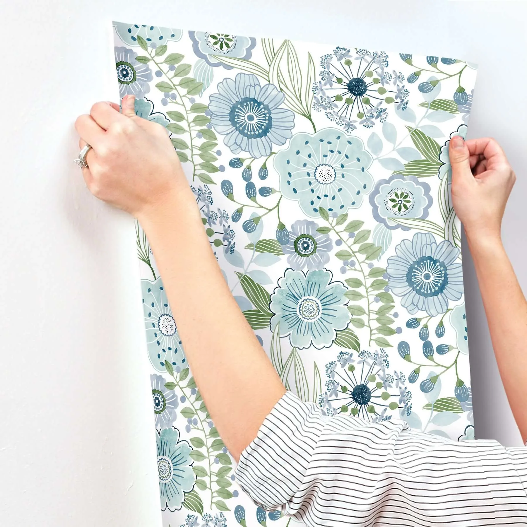 York Wallcoverings Artistic Bouquet - Alpine & Leaf Wallpaper | Buy Online York Wallcoverings Artistic Bouquet wallpaper, color Alpine & Leaf, SKU ZM2892