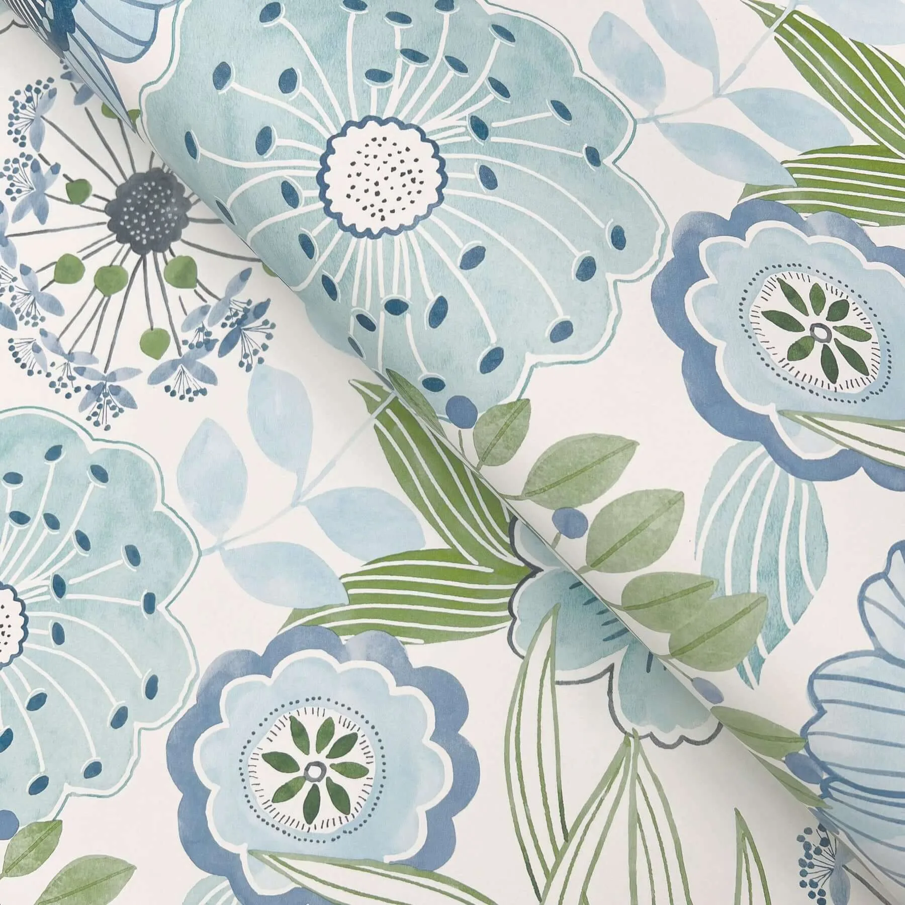 York Wallcoverings Artistic Bouquet - Alpine & Leaf Wallpaper | Buy Online York Wallcoverings Artistic Bouquet wallpaper, color Alpine & Leaf, SKU ZM2892