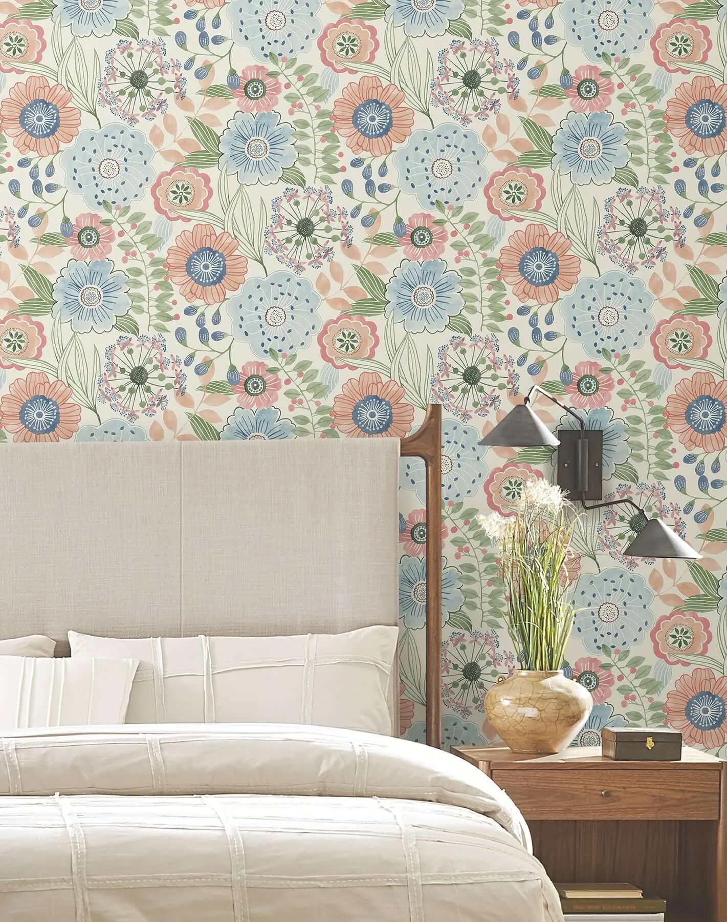 York Wallcoverings Artistic Bouquet - Multicolor Wallpaper | Buy Online York Wallcoverings Artistic Bouquet wallpaper, color Multicolor, SKU ZM2893