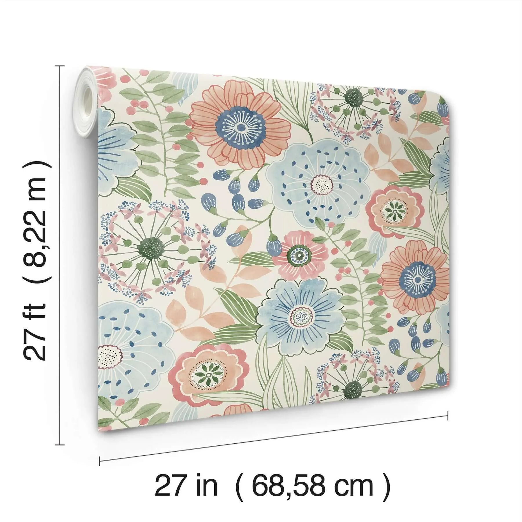 York Wallcoverings Artistic Bouquet - Multicolor Wallpaper | Buy Online York Wallcoverings Artistic Bouquet wallpaper, color Multicolor, SKU ZM2893