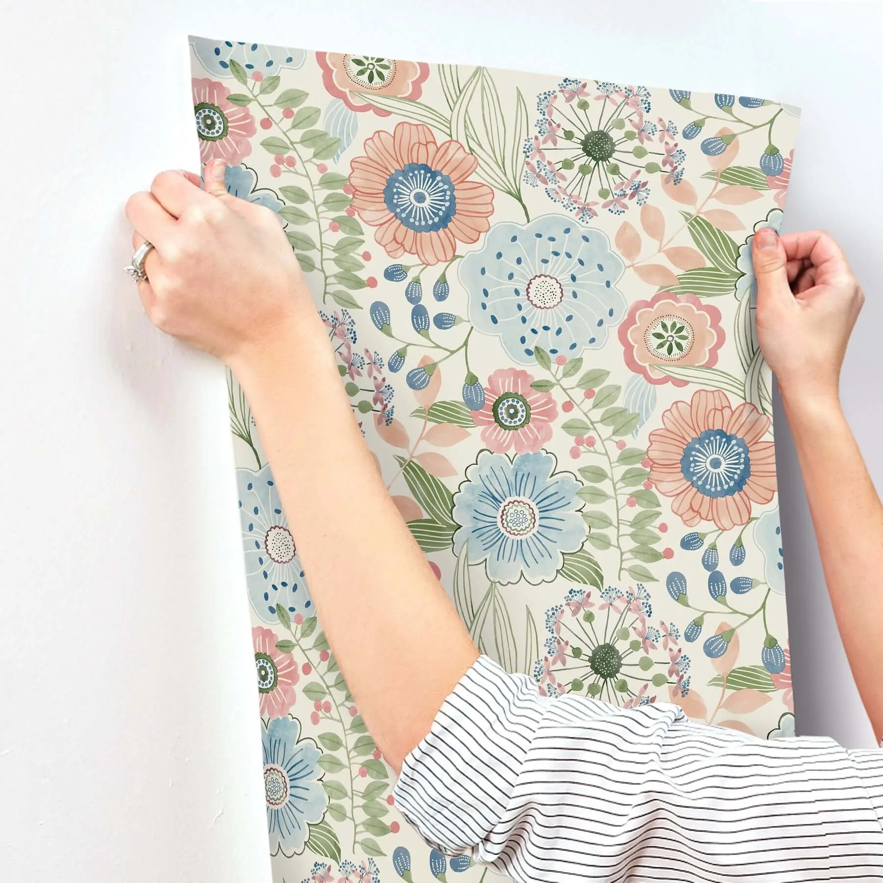 York Wallcoverings Artistic Bouquet - Multicolor Wallpaper | Buy Online York Wallcoverings Artistic Bouquet wallpaper, color Multicolor, SKU ZM2893