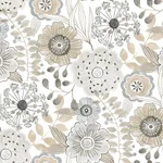 York Wallcoverings Artistic Bouquet wallpaper, color Neutral, SKU ZM2894