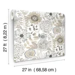 York Wallcoverings Artistic Bouquet wallpaper, color Neutral, SKU ZM2894