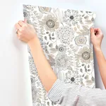 York Wallcoverings Artistic Bouquet wallpaper, color Neutral, SKU ZM2894