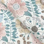 York Wallcoverings Artistic Bouquet - Ochre & Ocean Wallpaper | Buy Online York Wallcoverings Artistic Bouquet wallpaper, color Ochre & Ocean, SKU ZM2891