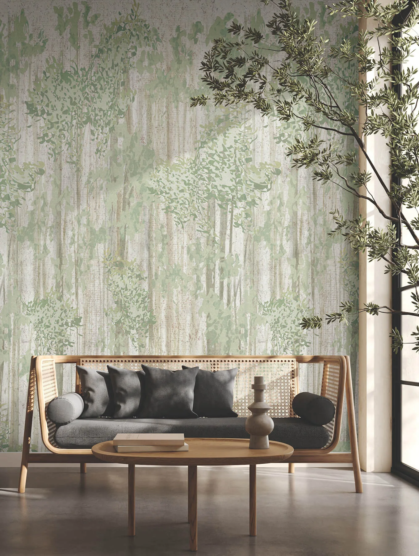 York Wallcoverings Aspen Grove wallpaper, color Forest, SKU GN2606M