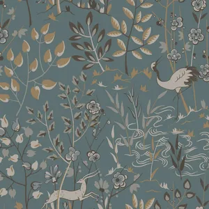 York Wallcoverings Aspen wallpaper, color Teal & Brown, SKU LL4786