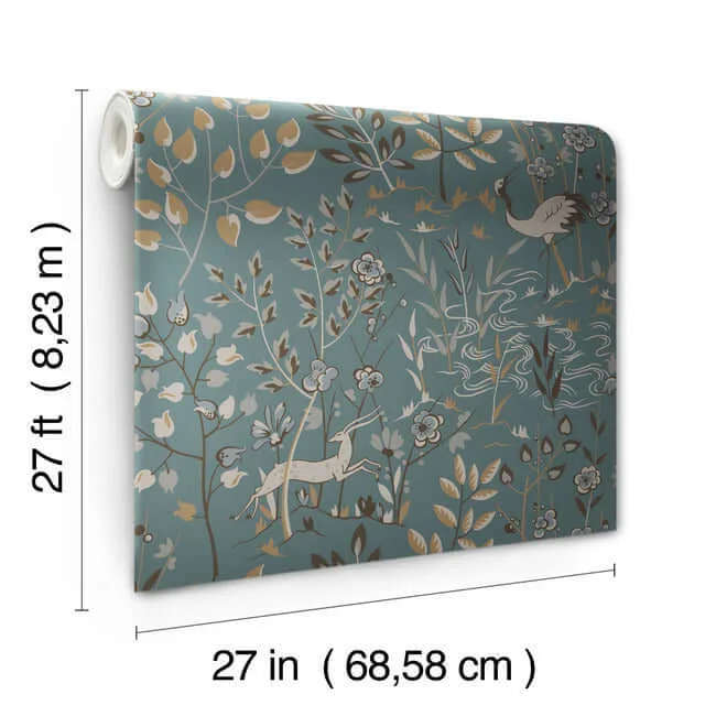 York Wallcoverings Aspen - Teal & Brown Wallpaper | Buy Online York Wallcoverings Aspen wallpaper, color Teal & Brown, SKU LL4786