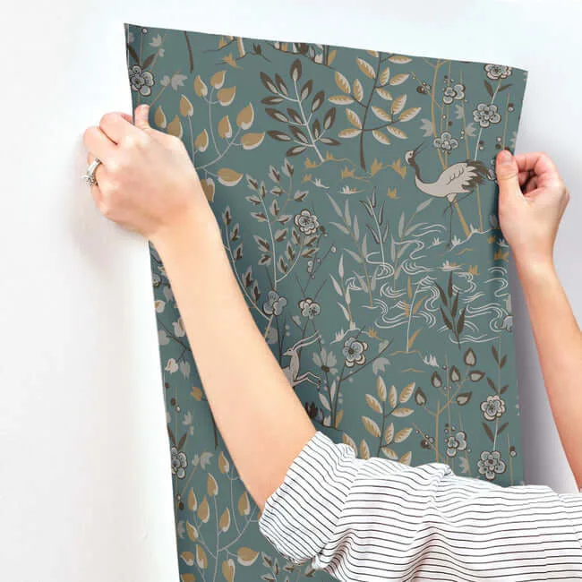 York Wallcoverings Aspen - Teal & Brown Wallpaper | Buy Online York Wallcoverings Aspen wallpaper, color Teal & Brown, SKU LL4786