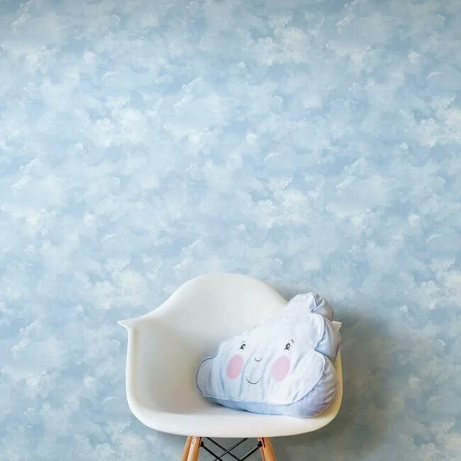 York Wallcoverings Atrium Clouds wallpaper, color Blue, SKU PSW1211RL