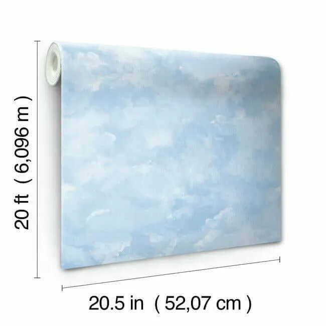 York Wallcoverings Atrium Clouds wallpaper, color Blue, SKU PSW1211RL