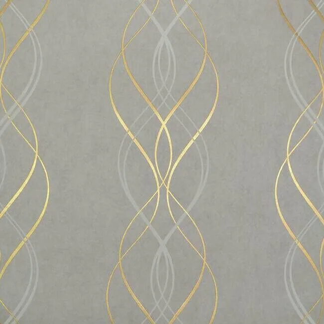 York Wallcoverings Aurora wallpaper, color Grey & Gold, SKU NW3550
