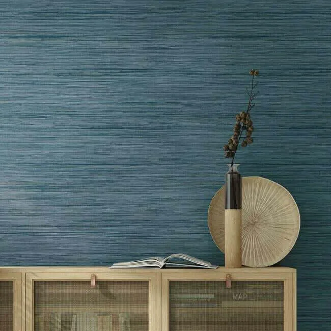 York Wallcoverings Bahia Grass wallpaper, color Navy, SKU PSW1136RL