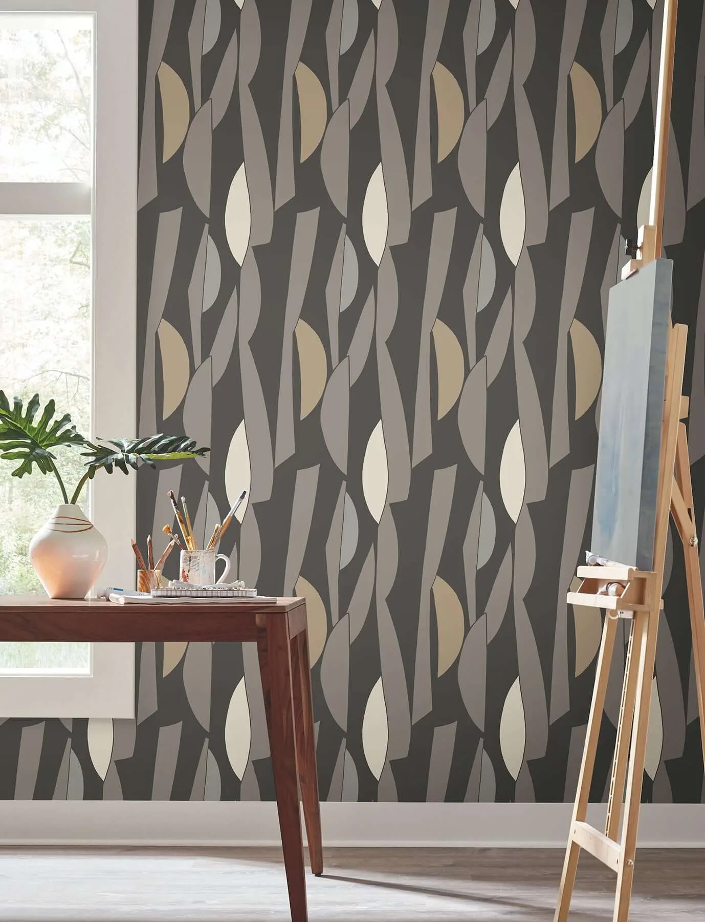 York Wallcoverings Balance wallpaper, color Carbon & Graphite, SKU ZM2826