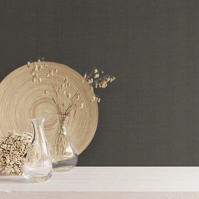 York Wallcoverings Bali Basketweave - Black Wallpaper | Buy Online York Wallcoverings Bali Basketweave wallpaper, color Black, SKU SI24927