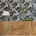 York Wallcoverings Bali Leaves - Black Wallpaper | Buy Online York Wallcoverings Bali Leaves wallpaper, color Black, SKU PSW1029RL