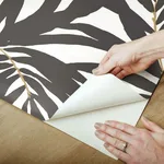 York Wallcoverings Bali Leaves - Black Wallpaper | Buy Online York Wallcoverings Bali Leaves wallpaper, color Black, SKU PSW1029RL