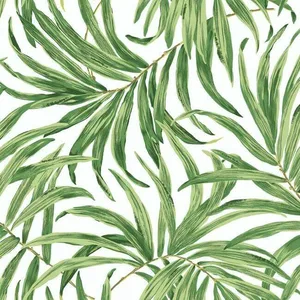 York Wallcoverings Bali Leaves wallpaper, color Yellow & Tan, SKU AT7050