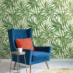 York Wallcoverings Bali Leaves wallpaper, color Yellow & Tan, SKU AT7050