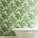 York Wallcoverings Bali Leaves wallpaper, color Yellow & Tan, SKU AT7050