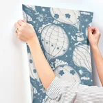 York Wallcoverings Ballongerna wallpaper, color Dark Blue, SKU MB29006