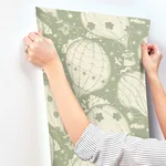 York Wallcoverings Ballongerna - Green Wallpaper | Buy Online York Wallcoverings Ballongerna wallpaper, color Green, SKU MB29004