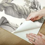 York Wallcoverings Banana Leaf - White & Black Wallpaper | Buy Online York Wallcoverings Banana Leaf wallpaper, color White & Black, SKU PSW1037RL