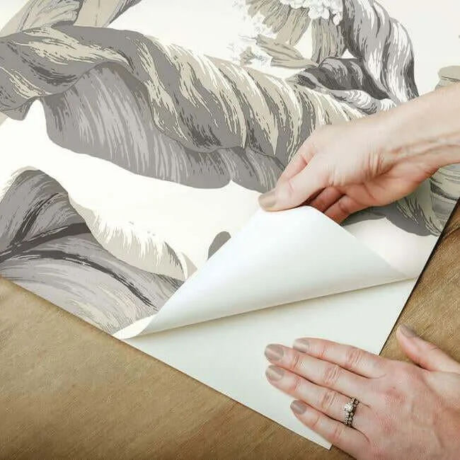 York Wallcoverings Banana Leaf - White & Black Wallpaper | Buy Online York Wallcoverings Banana Leaf wallpaper, color White & Black, SKU PSW1037RL