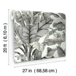 York Wallcoverings Banana Leaf - White & Black Wallpaper | Buy Online York Wallcoverings Banana Leaf wallpaper, color White & Black, SKU PSW1037RL