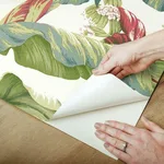 York Wallcoverings Banana Leaf - White & Green Wallpaper | Buy Online York Wallcoverings Banana Leaf wallpaper, color White & Green, SKU PSW1034RL