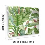 York Wallcoverings Banana Leaf - White & Green Wallpaper | Buy Online York Wallcoverings Banana Leaf wallpaper, color White & Green, SKU PSW1034RL