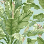 York Wallcoverings Banana Leaf - Blue & Green Wallpaper | Buy Online York Wallcoverings Banana Leaf wallpaper, color Blue & Green, SKU PSW1036RL