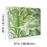York Wallcoverings Banana Leaf - Blue & Green Wallpaper | Buy Online York Wallcoverings Banana Leaf wallpaper, color Blue & Green, SKU PSW1036RL