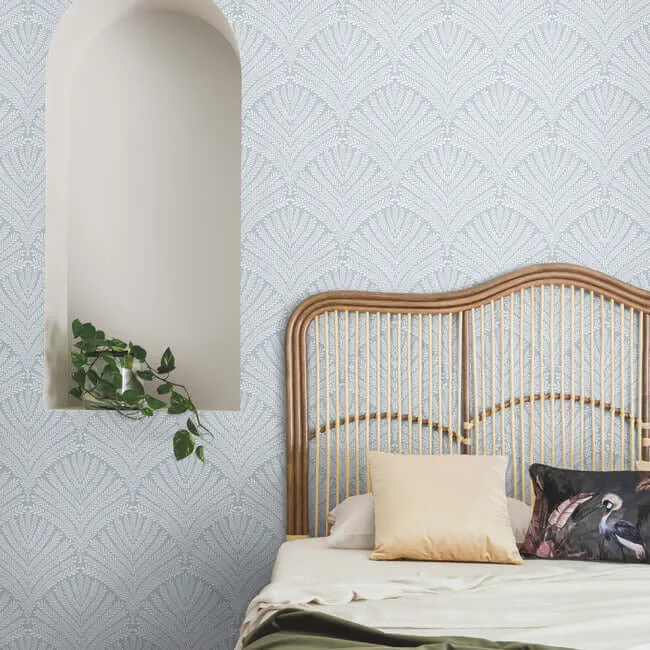 York Wallcoverings Beachcomber wallpaper, color Blue & White, SKU MN1870