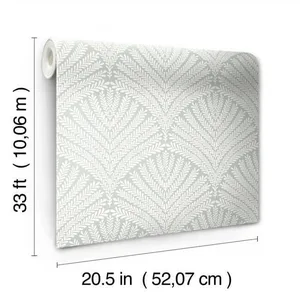 York Wallcoverings Beachcomber wallpaper, color Green & White, SKU MN1871