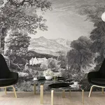 York Wallcoverings Provincial Scenic - Black Wallpaper | Buy Online York Wallcoverings Provincial Scenic wallpaper, color Black, SKU MU0270M