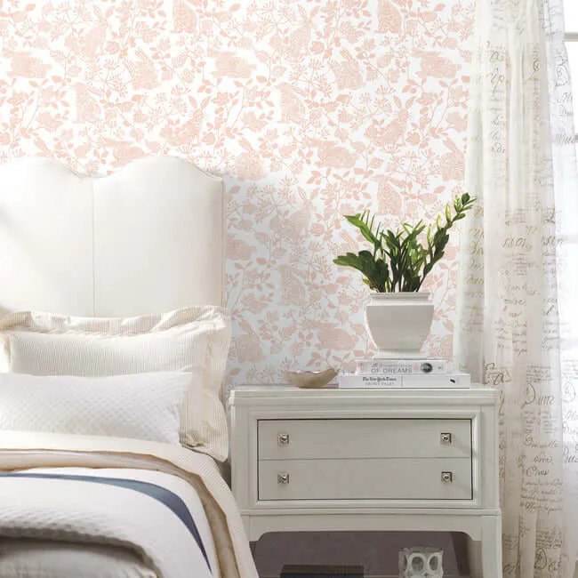 York Wallcoverings Botanical Bunnies - Pink Wallpaper | Buy Online York Wallcoverings Botanical Bunnies wallpaper, color Pink, SKU PSW1343RL