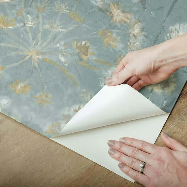 York Wallcoverings Botanical Fantasy wallpaper, color Blue & Beige, SKU PSW1106RL
