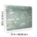 York Wallcoverings Botanical Fantasy wallpaper, color Blue & Beige, SKU PSW1106RL