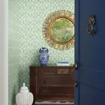 York Wallcoverings Boxwood Garden wallpaper, color Teal, SKU GR5973