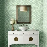 York Wallcoverings Boxwood Garden wallpaper, color Teal, SKU GR5973