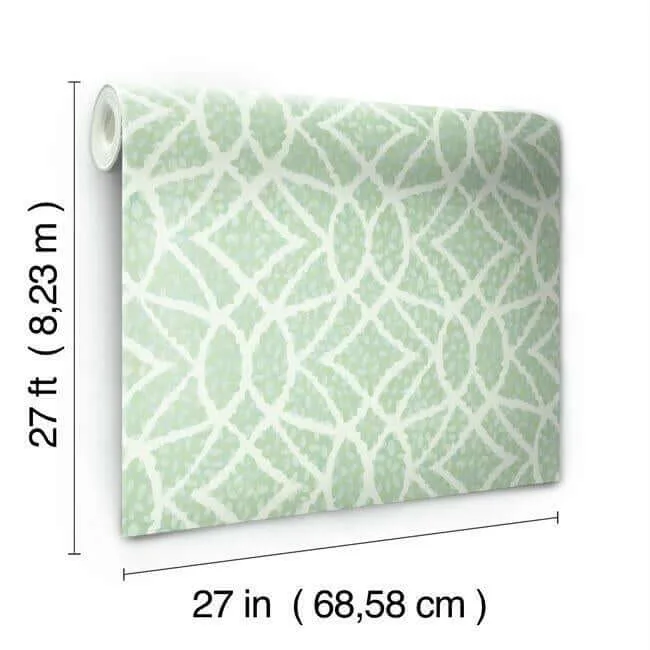 York Wallcoverings Boxwood Garden wallpaper, color Teal, SKU GR5973