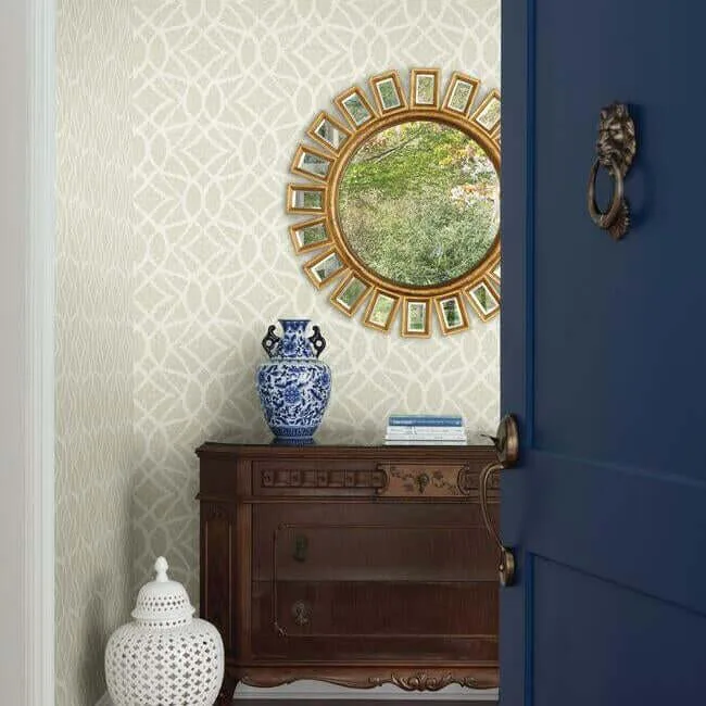York Wallcoverings Boxwood Garden wallpaper, color Beige, SKU GR5974