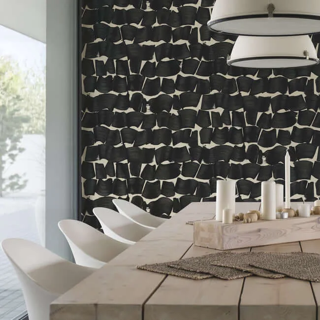 York Wallcoverings Brushed Ink - Black Wallpaper | Buy Online York Wallcoverings Brushed Ink wallpaper, color Black, SKU OI0651