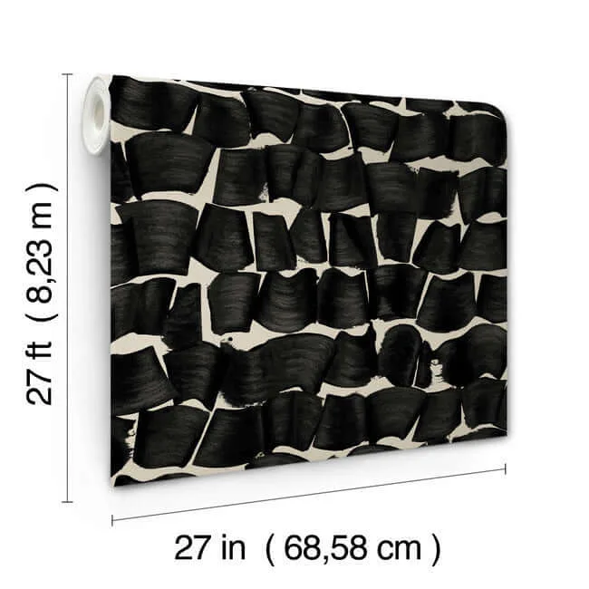 York Wallcoverings Brushed Ink - Black Wallpaper | Buy Online York Wallcoverings Brushed Ink wallpaper, color Black, SKU OI0651